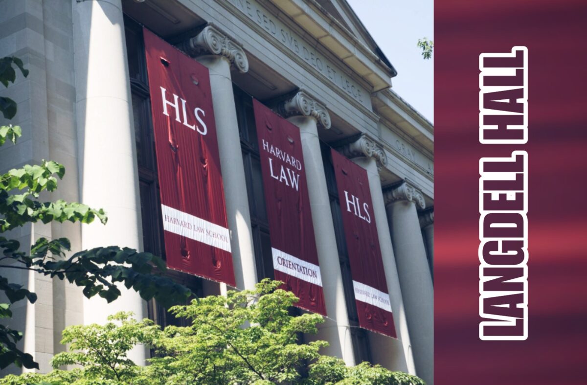 Best Law Schools in the World. Harvard Law School's historic Langdell Hall with students studying on the lawn