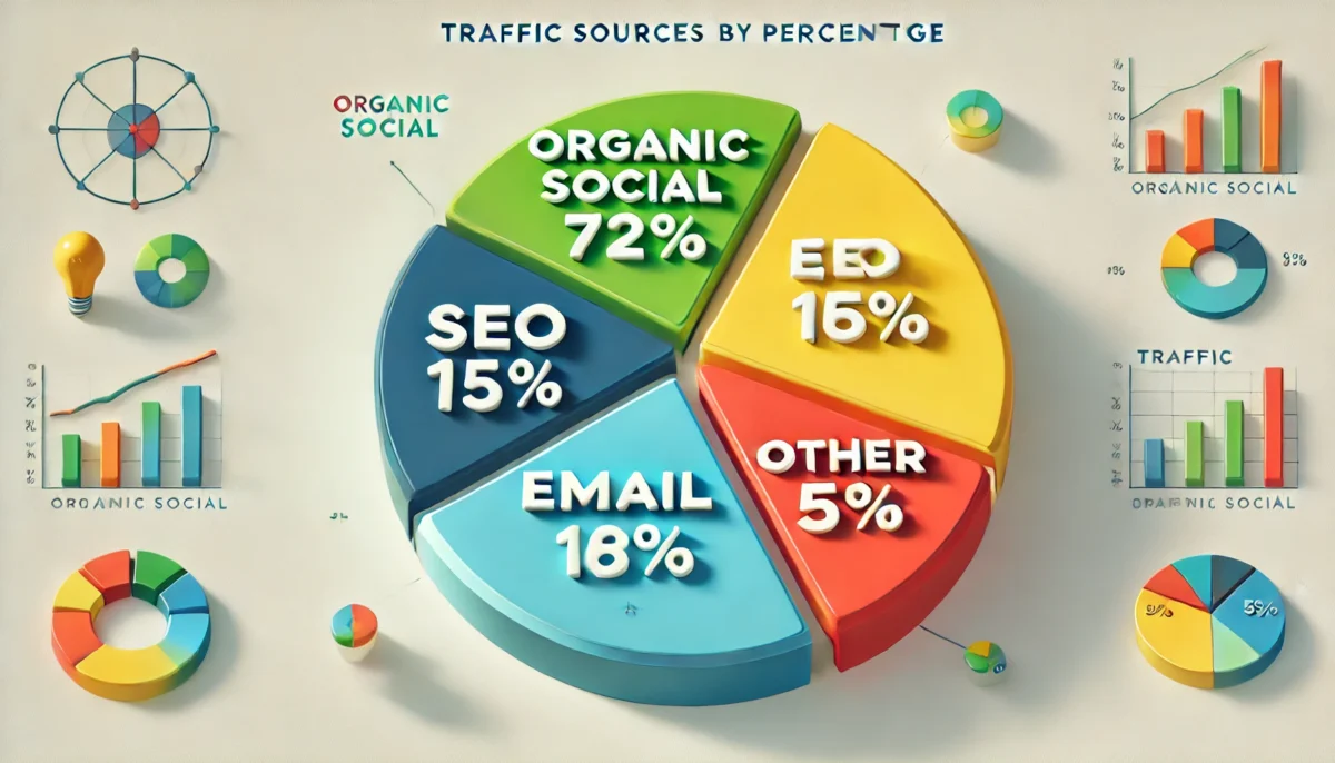 Traffic sources by percentage